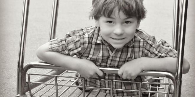 boy with plaid shirt